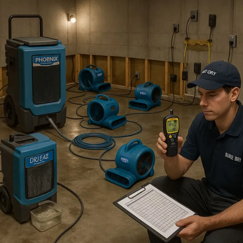 Structural Drying and Dehumidification process in Lake Isabella, CA